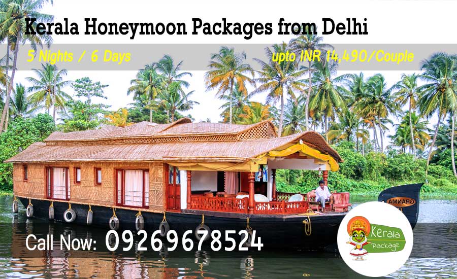 Kerala honeymoon packages from Delhi by flight